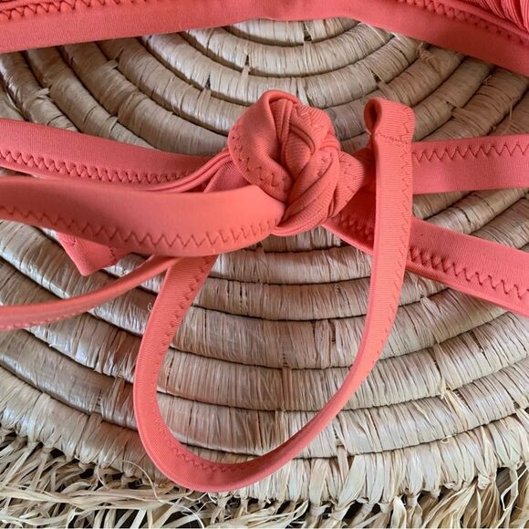 AERIE Terry Striped Triangle String Bikini Swim Top Large - Picture 10 of 13